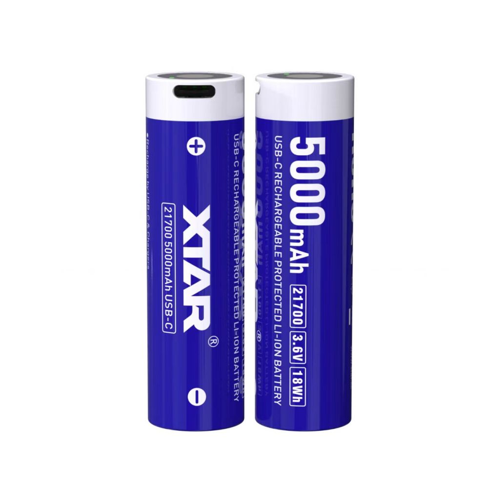 XTAR 21700 5000mAh USB-C 10A Li-ion Rechargeable Li-ion Battery