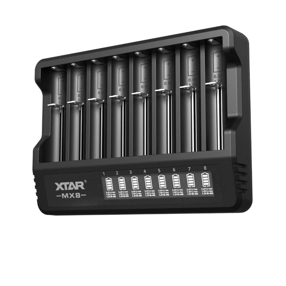 XTAR MX8 Charger (Compatible with 3.6/3.7V & 1.5V Li-ion and 1.2V Ni-MH Batteries)