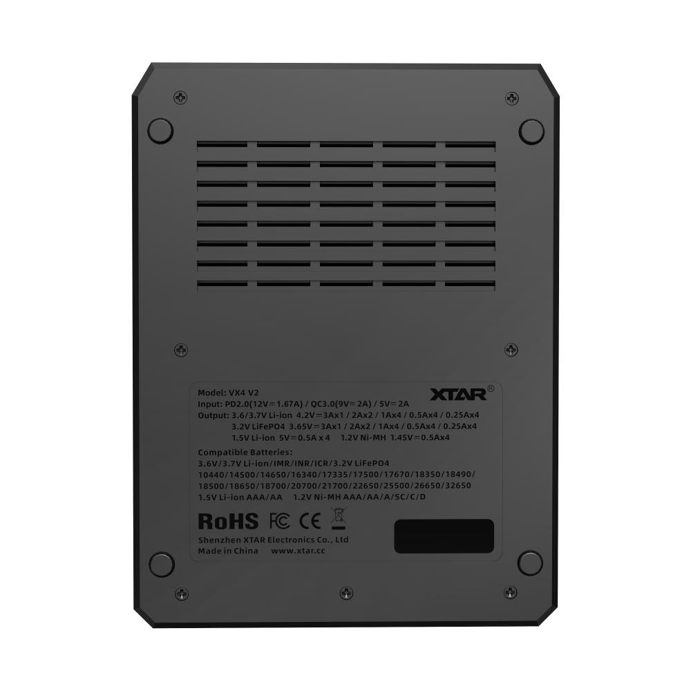 XTAR VX4 Visible Mixer 1.5V/3.6V/3.7V Li-Ion 3.2V LiFePO4 1.2V Ni-MH Batteries Charger and Battery Capacity Tester