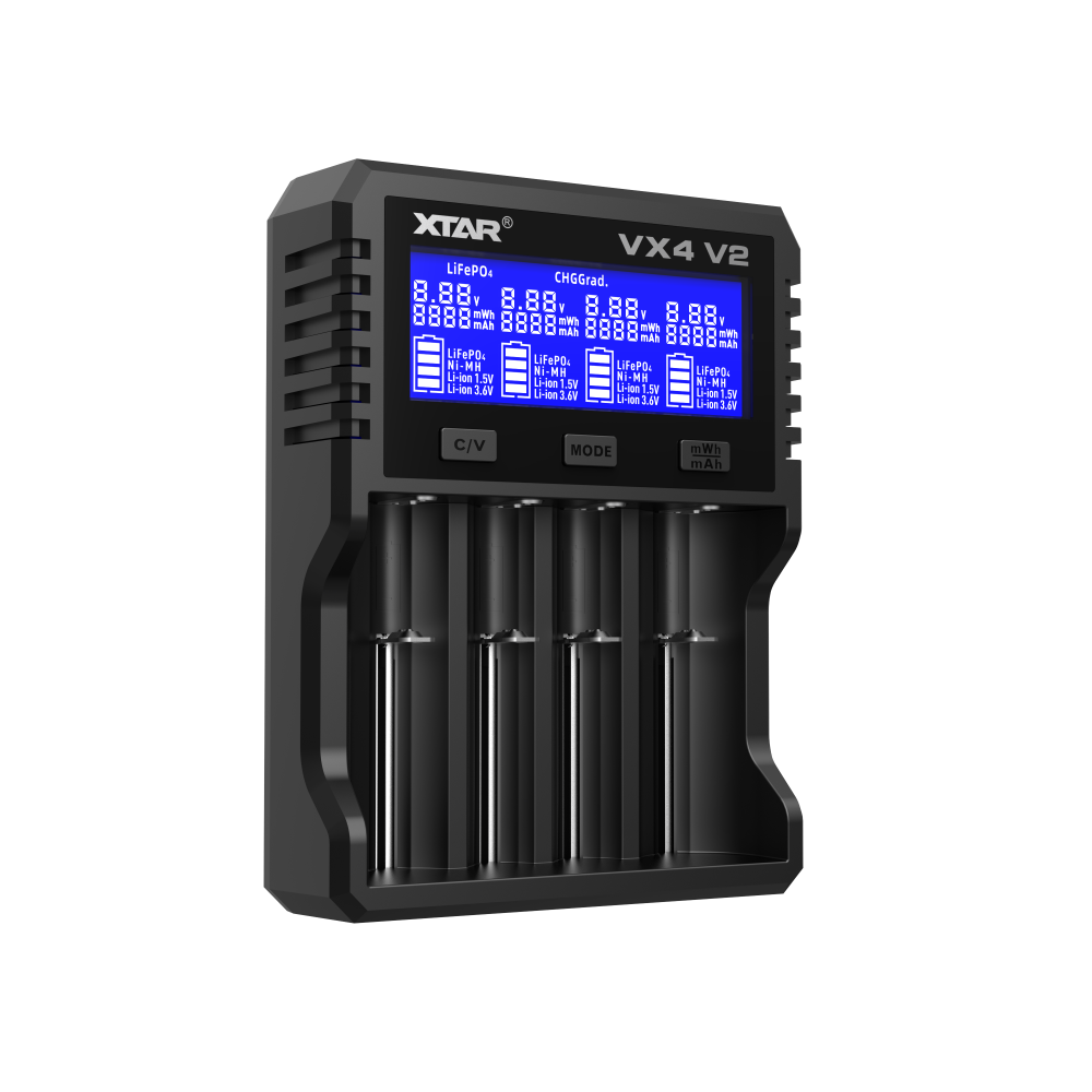 XTAR VX4 Visible Mixer 1.5V/3.6V/3.7V Li-Ion 3.2V LiFePO4 1.2V Ni-MH Batteries Charger and Battery Capacity Tester