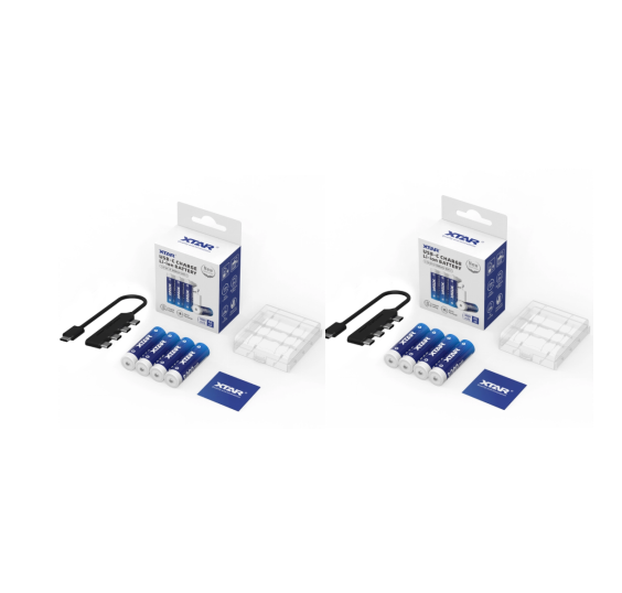 XTAR Rechargeable Li-ion Battery 1.5V AA LR 3000mAh USB-C