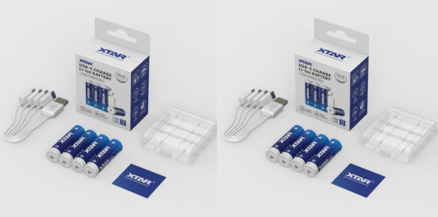 XTAR Rechargeable Li-ion Battery 1.5V AA LR 3000mAh USB-C