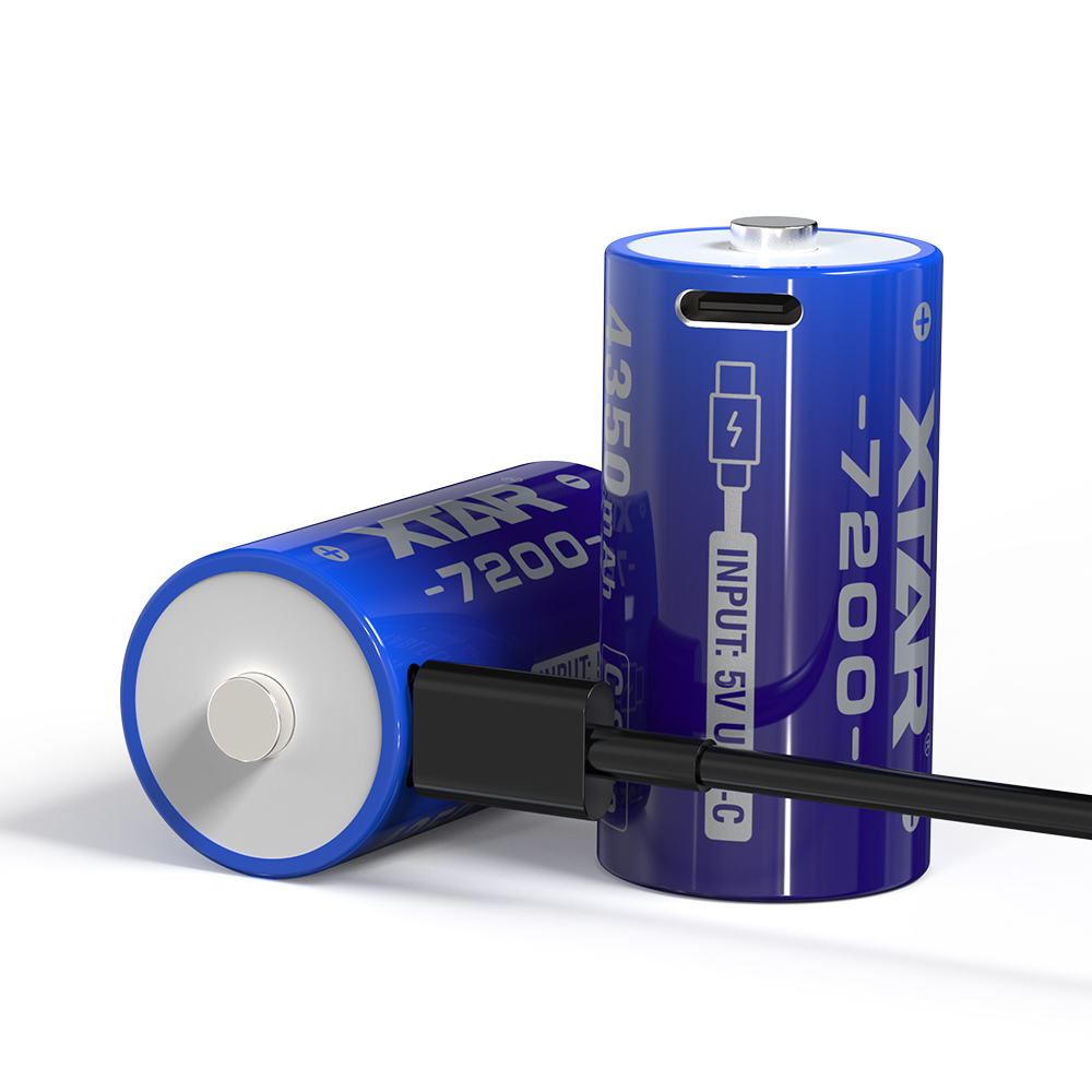 1.5V C-size Lithium 7200mWh batteries 2-pack, Rechargeable lithium battery