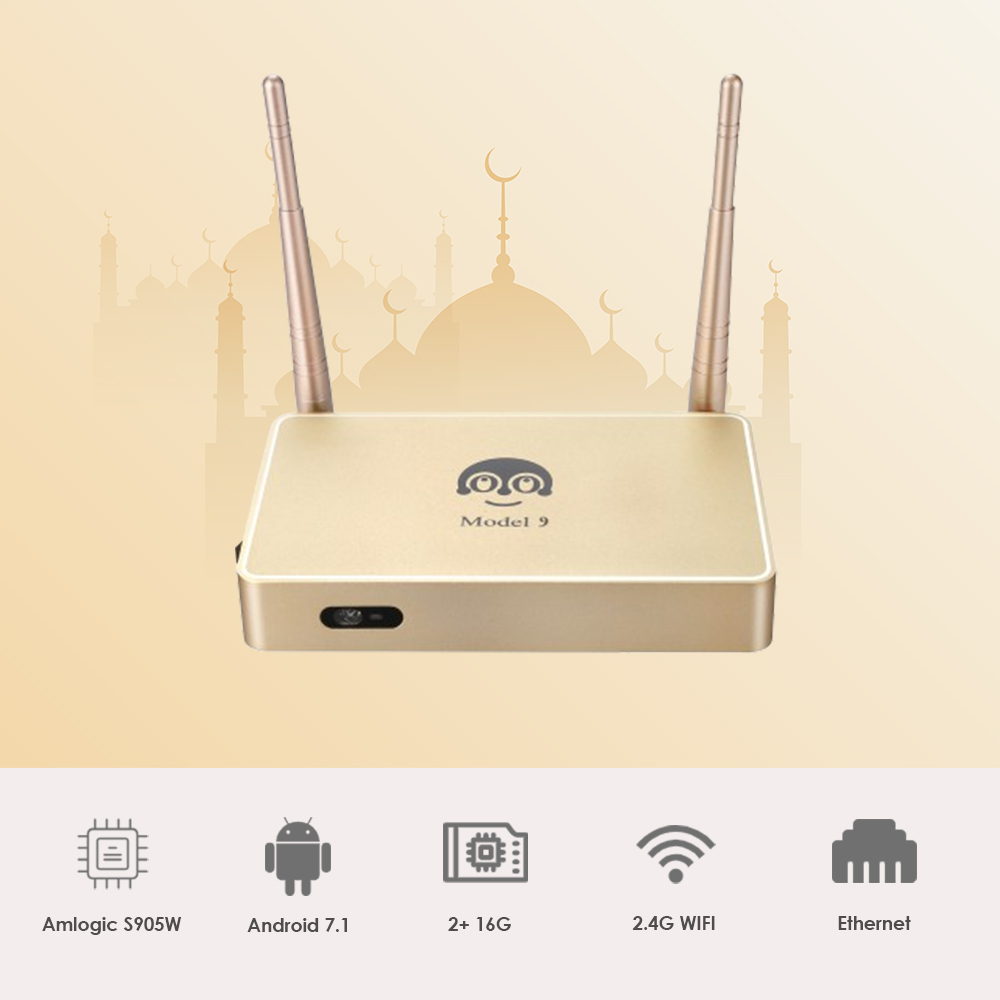 Model 9 Arabic TV Box 2023 New Golden Metal TV Box Android Amlogic S905W 2+16G Smart TV Receiver