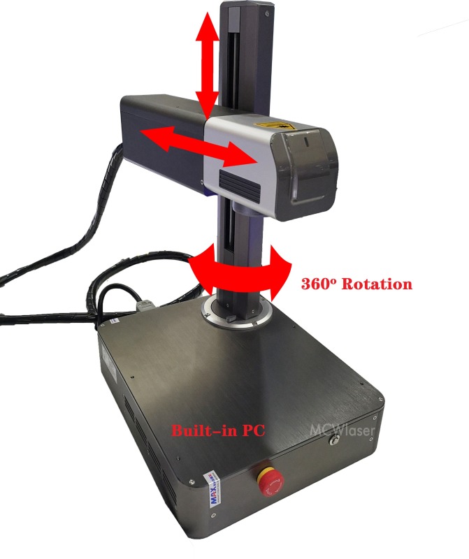 20W Fiber Laser Making Machine Metal Engraving Marking Portable Type 220V 110x110mm Area