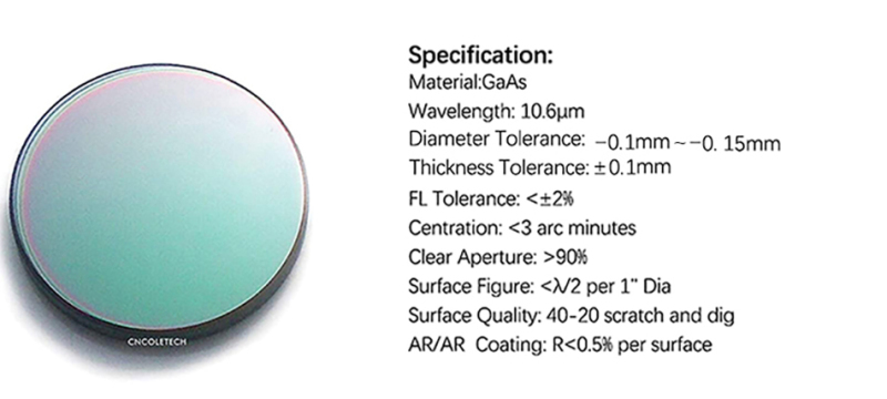 MCWlaser GaAs Focus Lens for CO2 Laser 10600nm 10.6um Engraving Cutting Engraver/Cutter