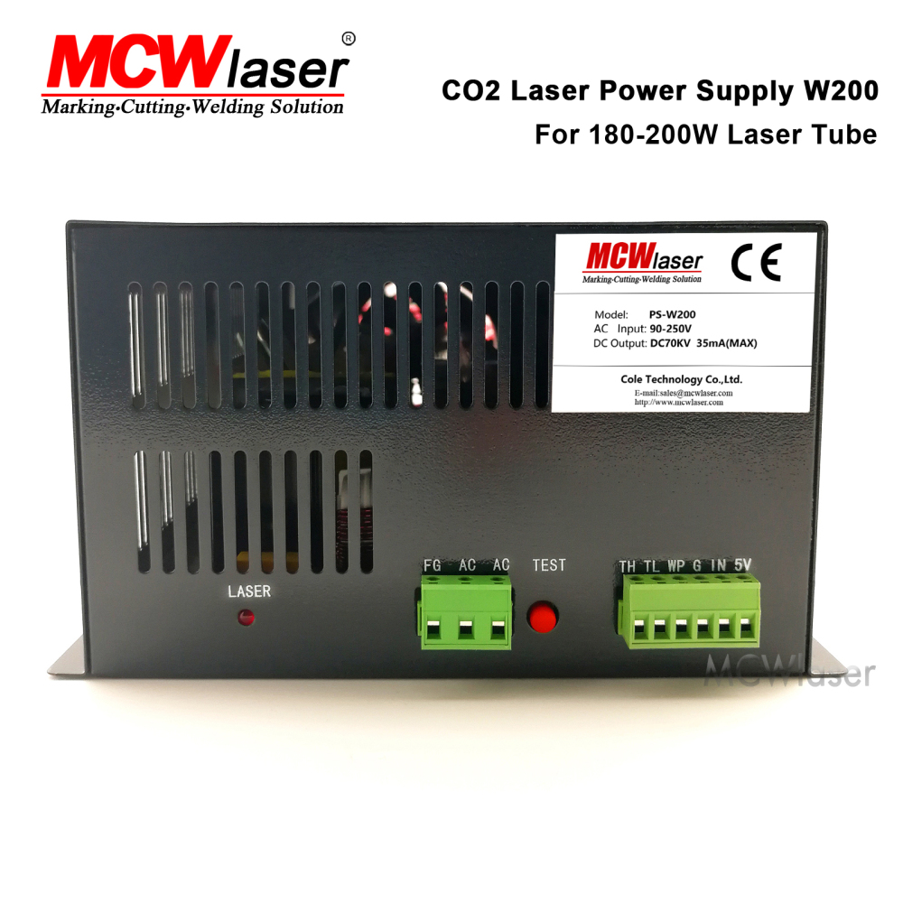 CO2 Laser Power Supply W200 Series For 160-200W CO2 Laser Tube