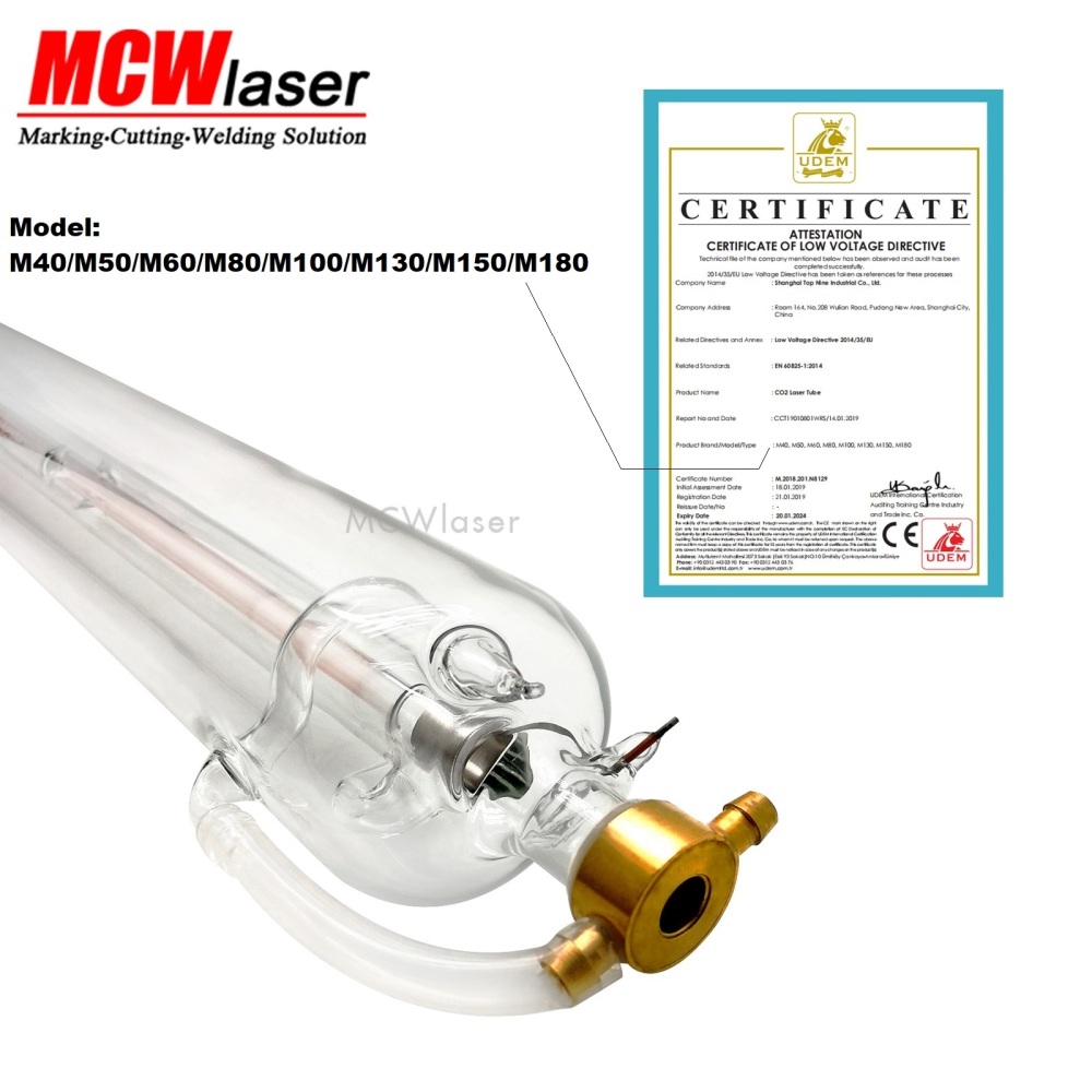 MCWlaser 80W CO2 Laser Tube  (Actual 90W-100W) M80 Model For Laser Engraver Engraving Cutting Machine Universal Model