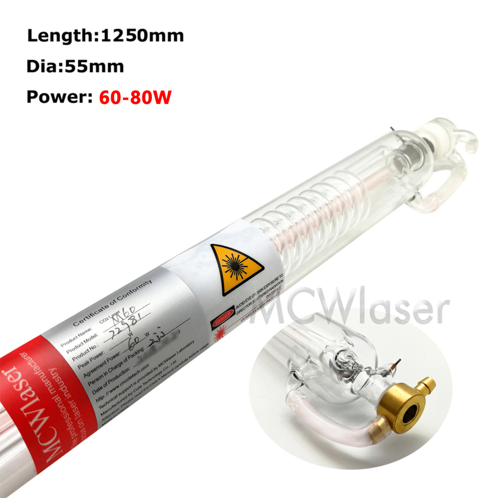 MCWlaser 60W CO2 Laser Tube (Actual 60W-80W) M60 Model For Laser Engraver Engraving Cutting Machine Universal Model