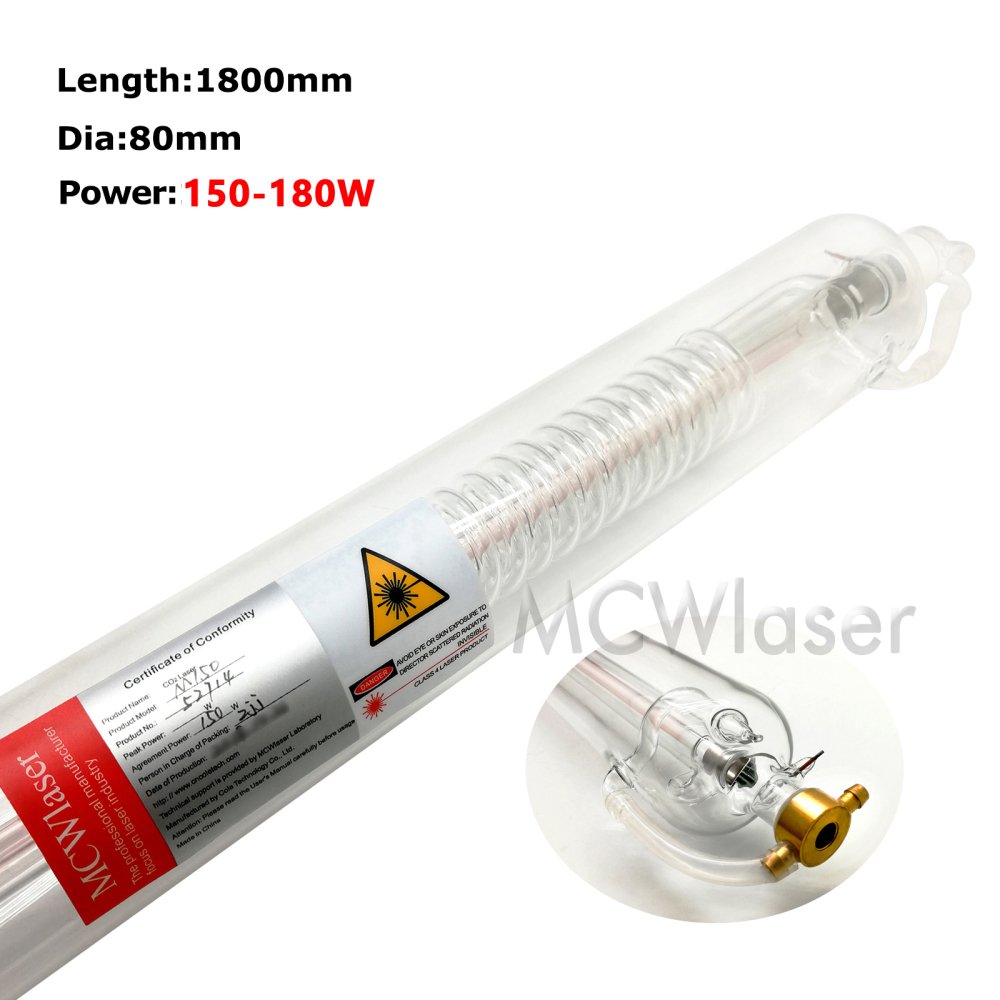 MCWlaser 150W CO2 Laser Tube M150  (Actual 150W-180W) Model For Laser Engraver Engraving Cutting Machine Universal Model