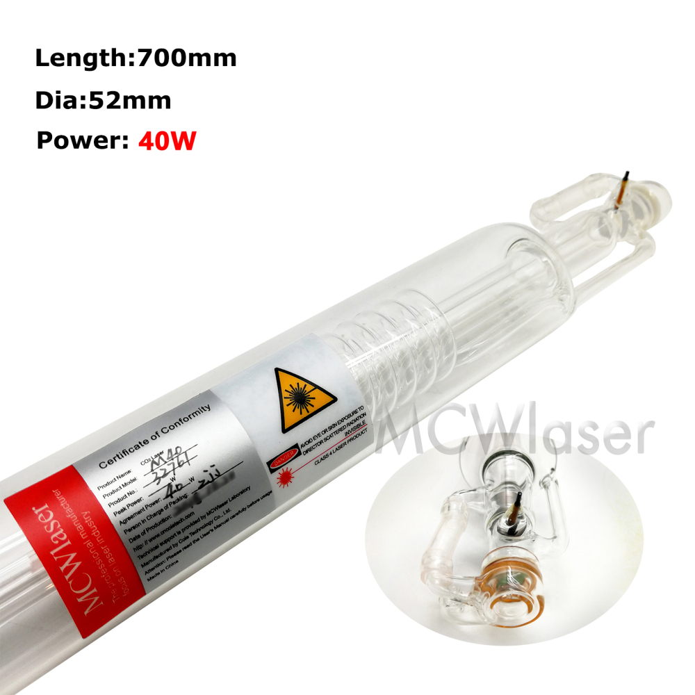 MCWlaser 40W CO2 Laser Tube M40 Model For Laser Engraver Engraving Cutting Machine Universal Model