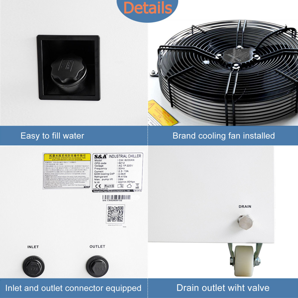 S&A CW-6200 Series (CW-6200AI/AN/BN/BN) Industrial Water Chiller
