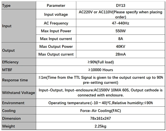 CO2 Laser Power Supply DY10/DY13/DY20  For RECI W1 W2 W4 W6 W8 Laser Tube