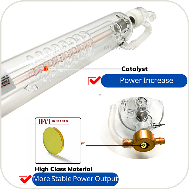 CN Stock MCWlaser CO2 Laser Tube 40W/50W/60W/80W/100W/130W/150W/180W For CO2 Laser Engraver Universal Model