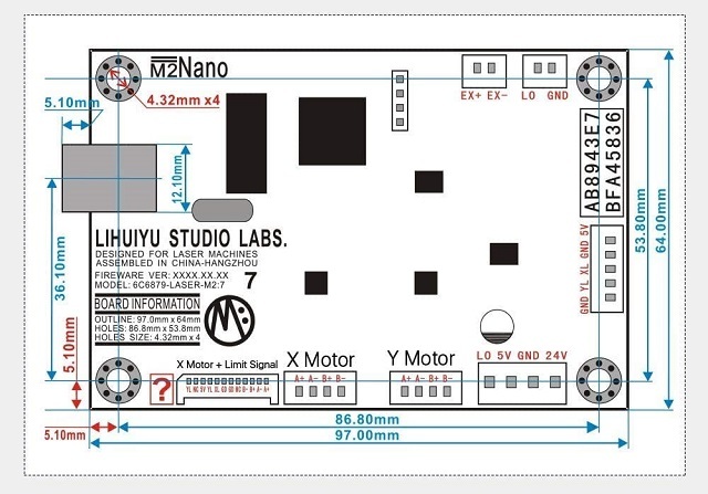 LIHUIYU M2 Main Board Co2 Laser Controller Engraver Cutter