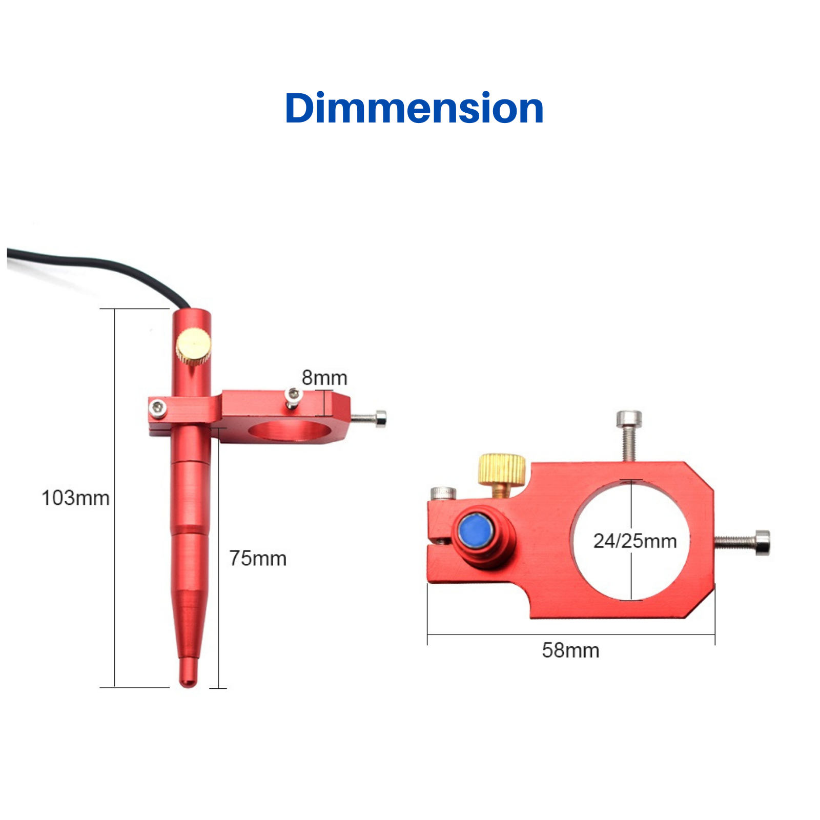 CO2 Laser Head 1.5" to 4" + Auto Focus Sensor Up Down for CO2 Laser Engraver Cutting Machine Cutter