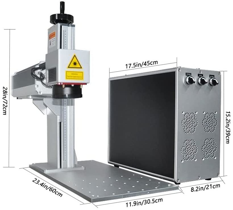 MCWlaser 30W/50W/100W JPT Fiber Laser Engraver Marking Machine (optional with Rotary Axis 80mm) for Metal Steel Engraving DE Stock