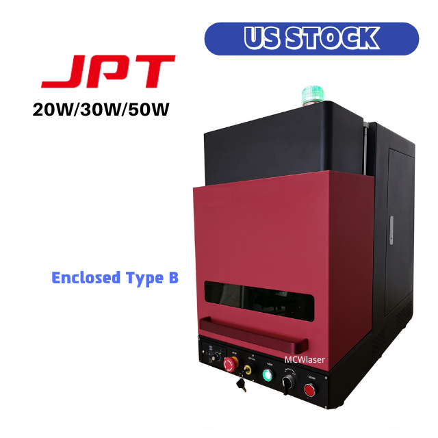 MCWlaser 20W/30W/50W JPT Fiber Laser Making Machine Metal Engraving Marking Enclosed Type B US Stock