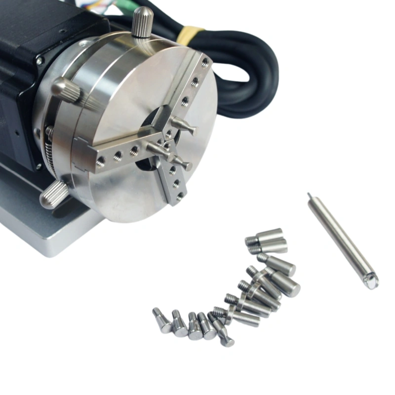 Rotary Engraving Attachment with Chucks for Laser Marking Machine Jewellery Engraving