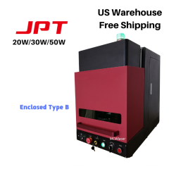 US Stock MCWlaser 20W/30W/50W JPT Fiber Laser Making Machine Metal Engraving Marking Enclosed Type B