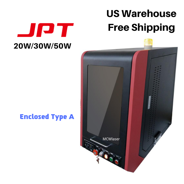 US Stock MCWlaser 20W 30W 50W JPT Fiber Laser Making Machine Metal Engraving Marking Enclosed Type A
