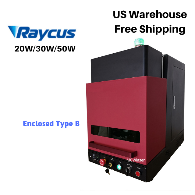US Stock MCWlaser 20W/30W/50W Max or Raycus Fiber Laser Making Machine Metal Engraving Marking 1064nm Enclosed Type B