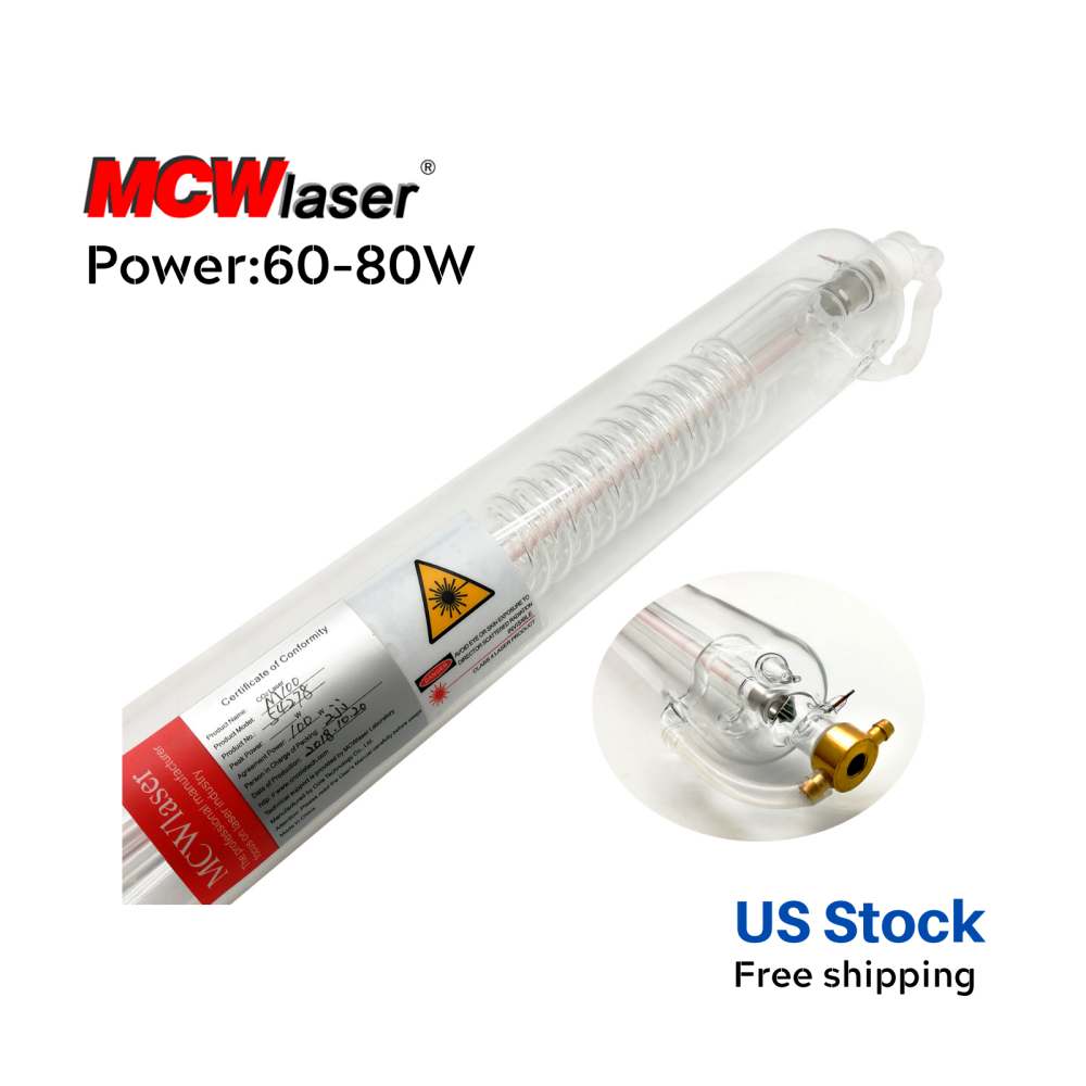 M60H (60-80W 125CM) US Stock MCWlaser CO2 Laser Tube For Laser Engraver Universal Model