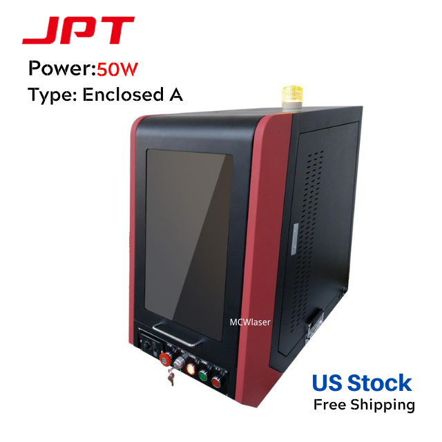 50W US Stock Enclosed Type A MCWlaser JPT Fiber Laser Making Machine Metal Engraving Marking