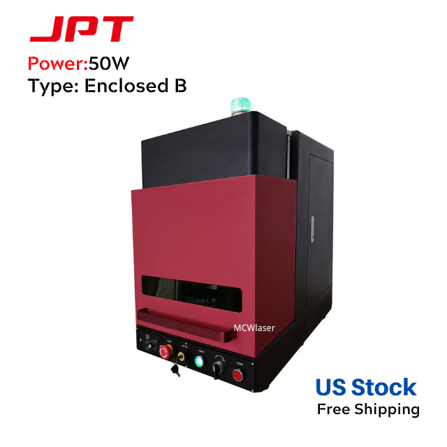 50W US Stock Enclosed Type B MCWlaser JPT Fiber Laser Making Machine Metal Engraving Marking