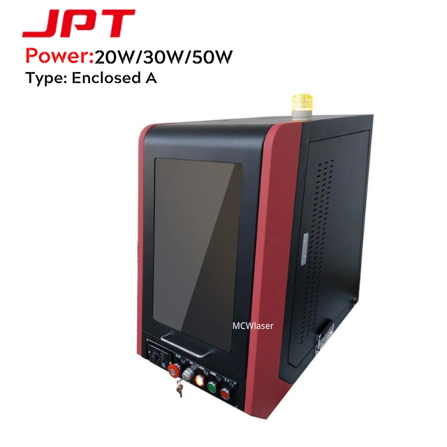 Enclosed Type A MCWlaser 20W/30W/50W JPT Fiber Laser Making Machine Metal Engraving Marking