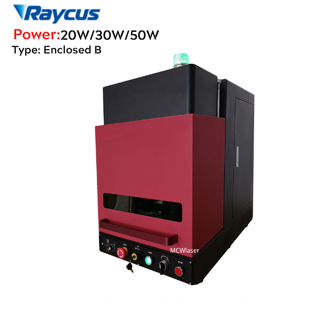 Enclosed Type B MCWlaser 20W/30W/50W Raycus Fiber Laser Making Machine Metal Engraving Marking