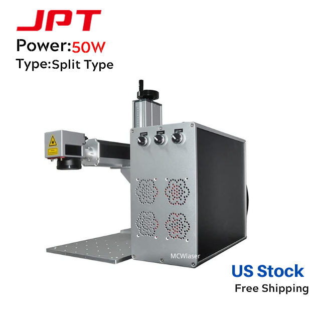 50W US Stock Split Type MCWlaser JPT Fiber Laser Engraver Marking Machine (optional with Rotary Axis 80mm) for Metal Steel Engraving