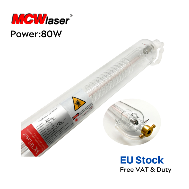 M80 (80-100W 125CM) EU Stock MCWlaser CO2 Laser Tube For Laser Engraver Universal Model