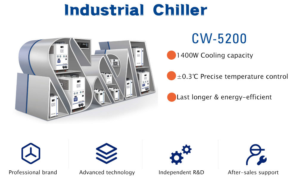 S&A Genuine CW-5200 Series (CW-5200DH/TH/DI/TI) Refroidisseur d'eau  industriel Refroidisseur d'eau