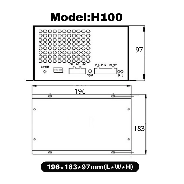 100W CO2 Laser Power Supply H100 Model Incluindg LCD Display For CO2 Laser Tube 100W 145CM Laser Tube