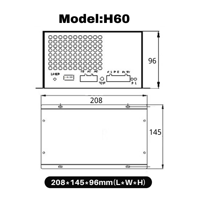 60W CO2 Laser Power Supply H60 Model  Incluindg LCD Display For CO2 Laser Tube 60W 100CM Laser Tube