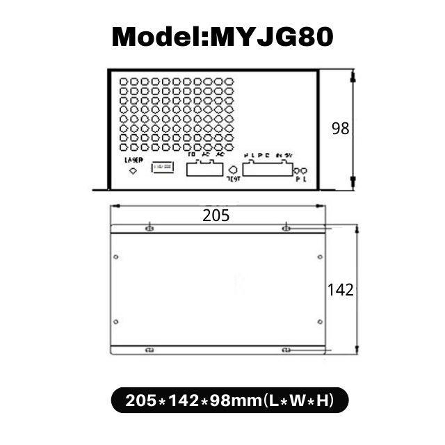 80W CO2 Laser Power Supply MYJG80 Model Incluindg LCD Display For CO2 Laser Tube 60W 80W 125CM 160CM Laser Tube