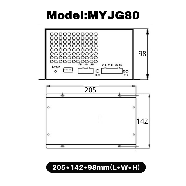 80W CO2 Laser Power Supply MYJG80 Model Incluindg LCD Display For CO2 Laser Tube 80W 125CM 160CM Laser Tube