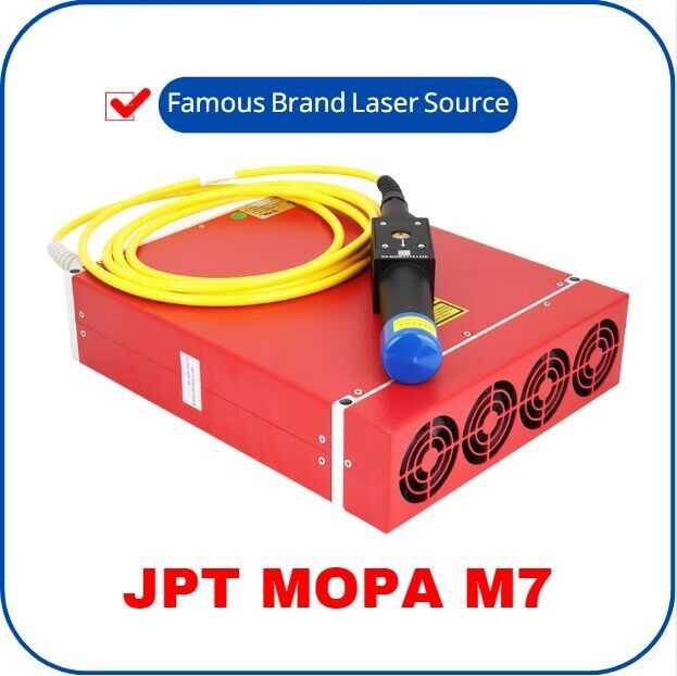 30W 60W 100W JPT MOPA Fiber Laser Engraver with Rotary Axis for Metal Color Marking, Solid State Laser Etcher Cutter for Gold Steel More