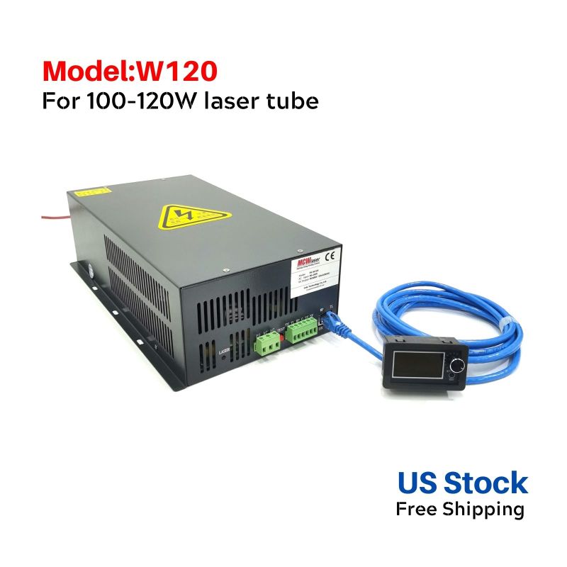120W CO2 Laser Power Supply W120 Model Incluindg LCD Display For CO2 Laser Tube 100W-120W Laser Tube