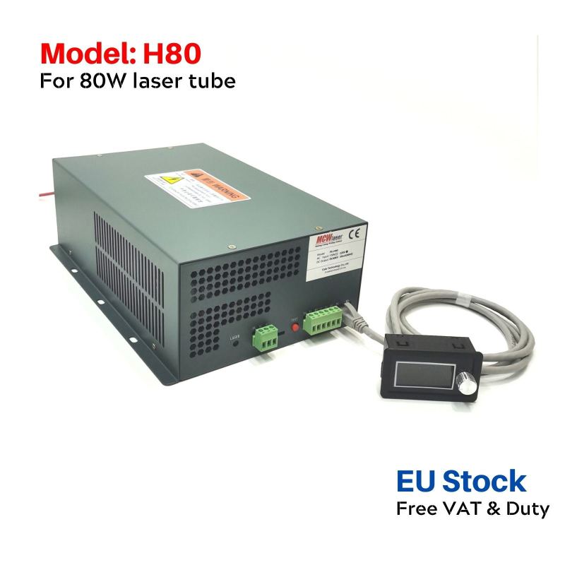 80W CO2 Laser Power Supply H80 Model Incluindg LCD Display For CO2 Laser Tube 80W 125CM 160CM Laser Tube