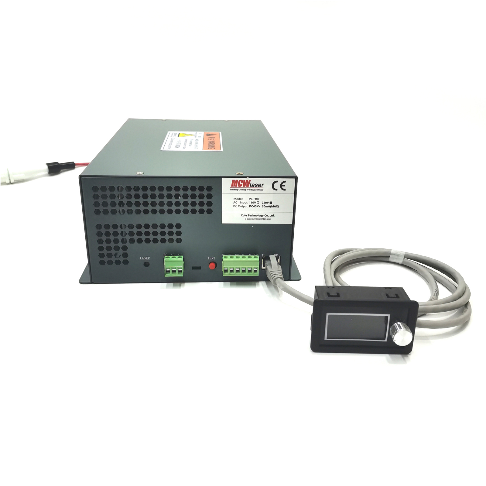 80W CO2 Laser Power Supply H80 Model Incluindg LCD Display For CO2 Laser Tube 80W 125CM 160CM Laser Tube