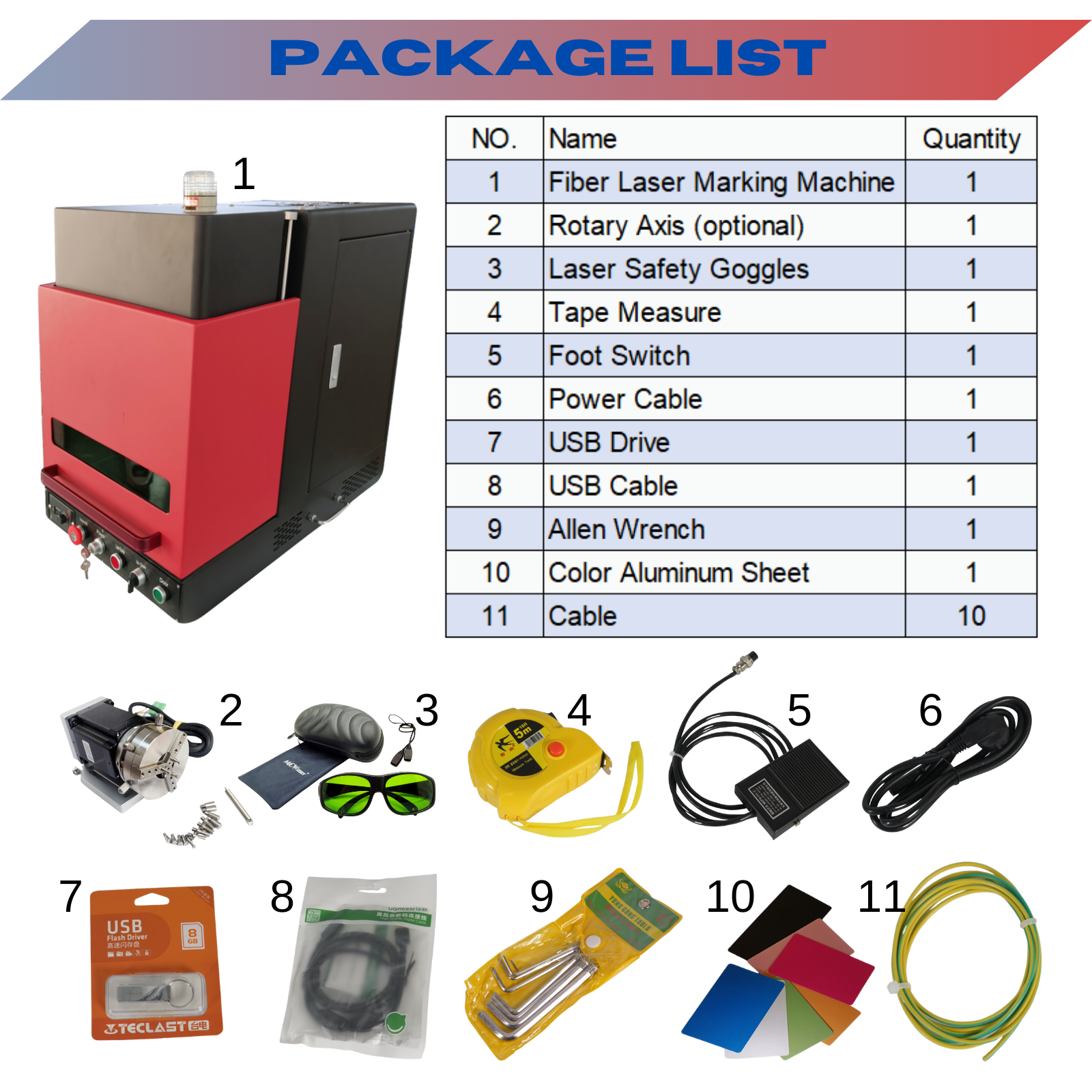 MCWlaser 50W Enclosed JPT Fiber Laser Engraver Marking Machine Type B