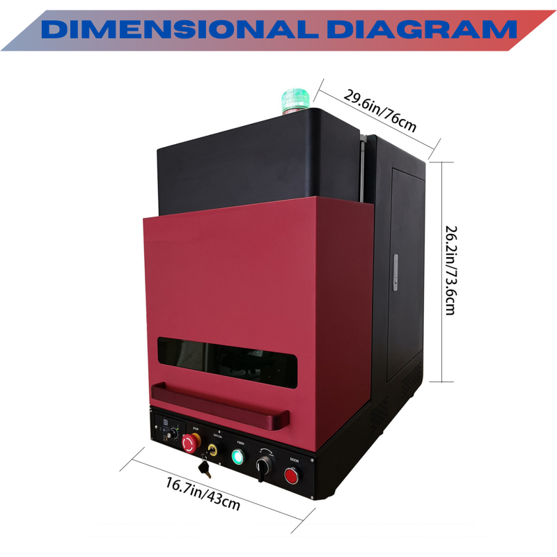 MCWlaser 50W Enclosed JPT Fiber Laser Engraver Marking Machine Type B