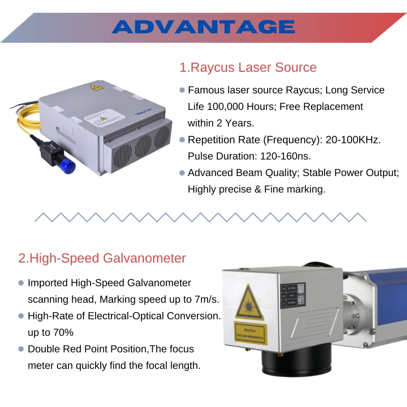 MCWlaser 20W/30W/50W Raycus Fiber Laser Engraver Marking Machine For Metal Engraving Marking Split Type