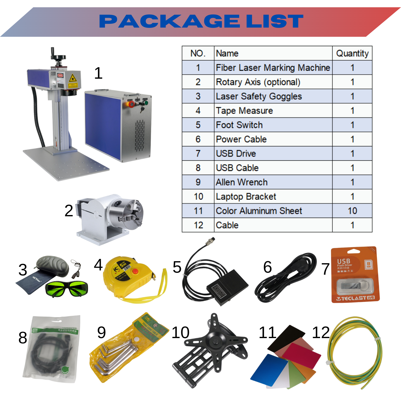 50W Raycus Laser Engraver Split Type Fiber Marking Machine