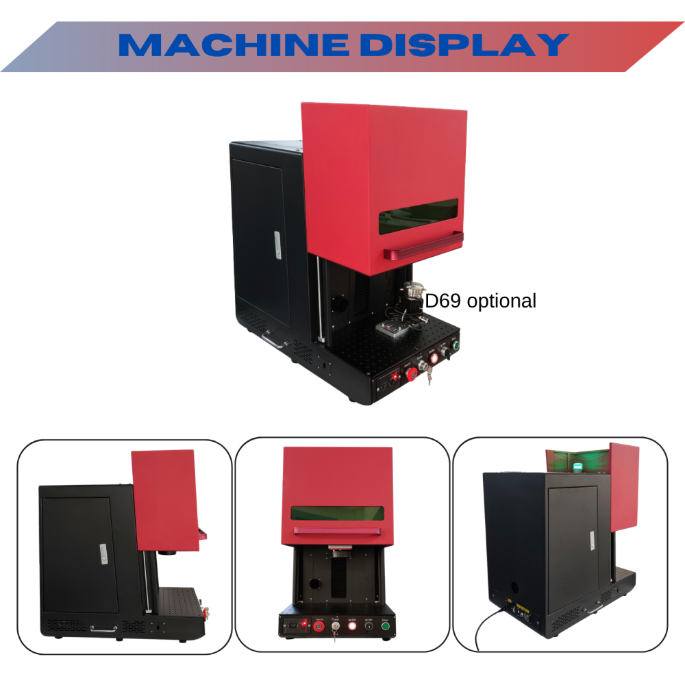 MCWlaser 20W/30W/50W Raycus Fiber Laser Engraver Marking Machine For Metal Engraving Marking Enclosed Type B