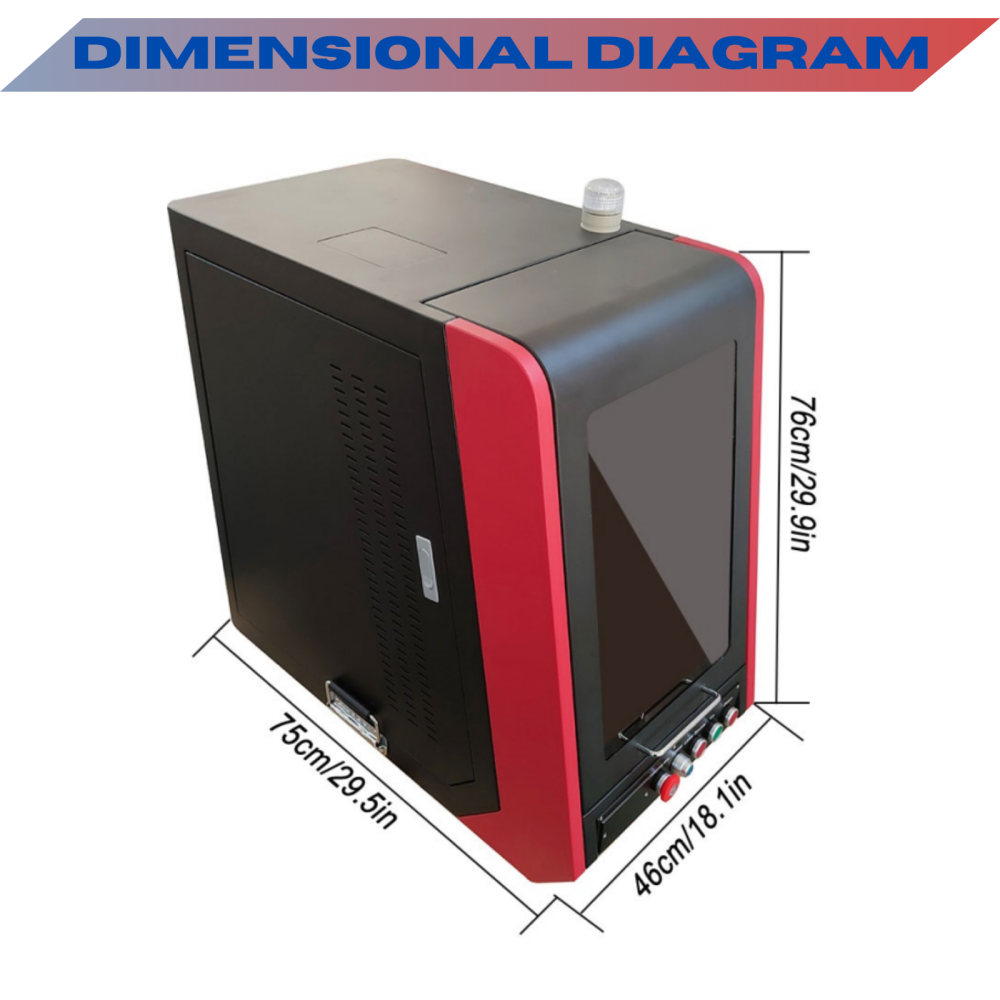 MCWlaser 20W/30W/50W Raycus Fiber Laser Engraver Marking Machine For Metal Engraving Marking Enclosed Type B