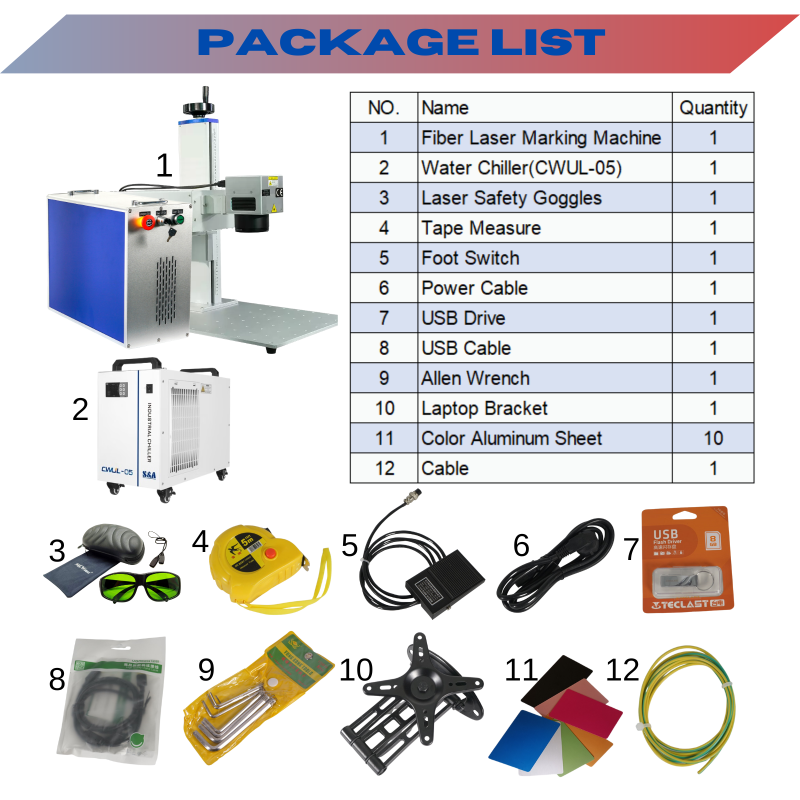 MCWlaser 3W 5W UV Laser Marking Engraving Machine With Water Chiller For Metal, Plastic, Glass, Acrylm More