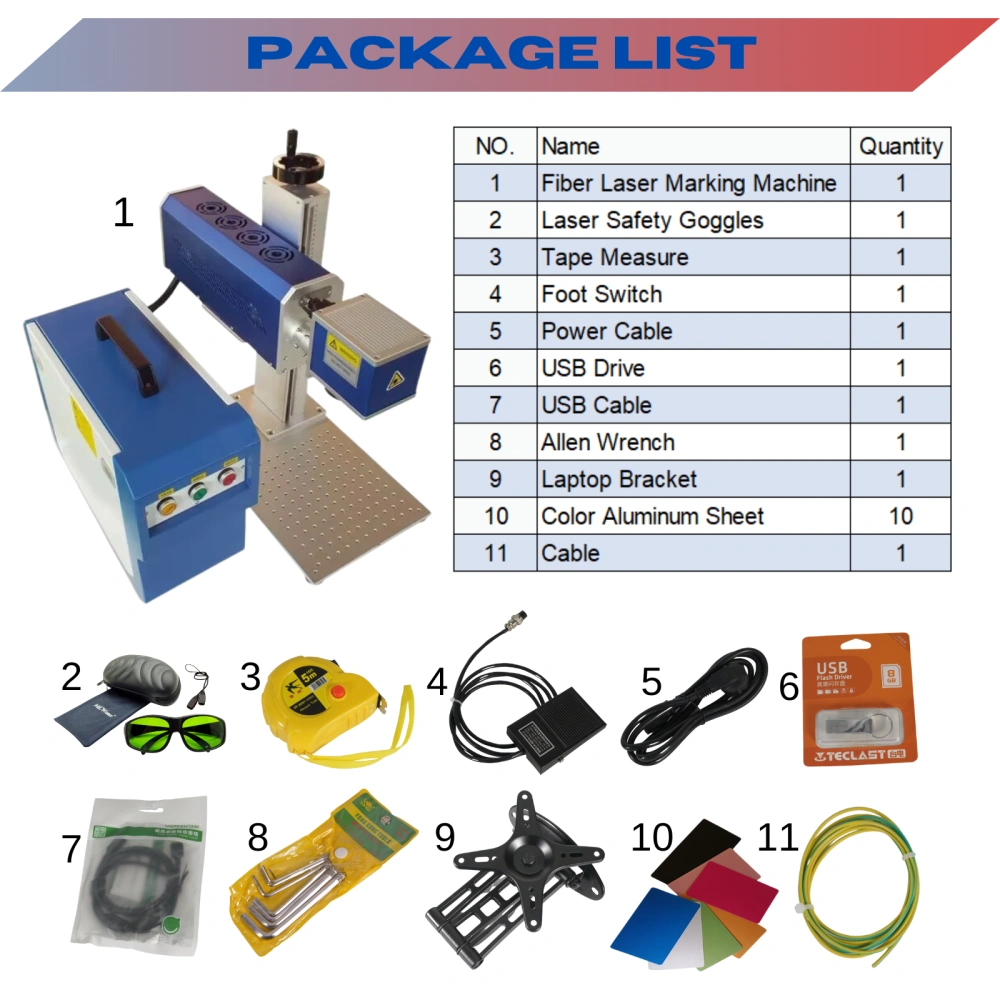 MCWlaser 30W 40W 50W CO2 Split Type Fiber Laser Engraver